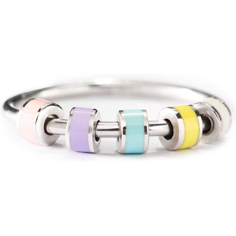 Sterling Silver and Enamel Fidget Spinner Ring - Size 9